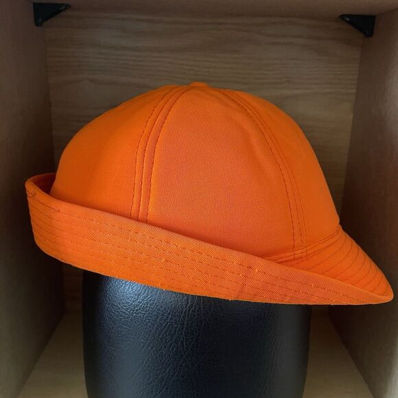 Vintage Youngan Blaze Orange Hunting Brimmed Ear Flap Mens Hat Size M Winter Cap - Picture 3 of 12